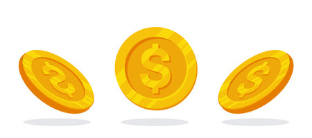 dollar money coin cartoon iconのイラスト素材