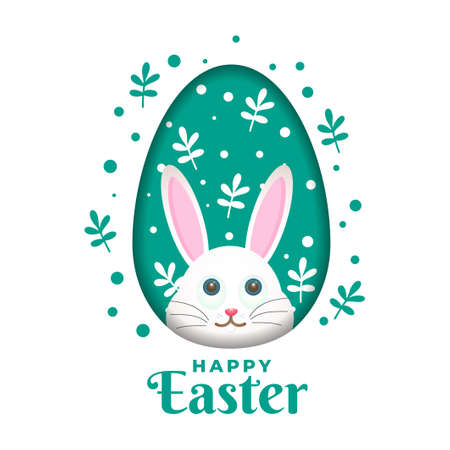 happy easter day greeting card templateのイラスト素材