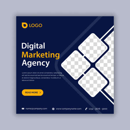 digital marketing social media post, business marketing flyer designのイラスト素材