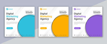 digital marketing social media post, business marketing flyer designのイラスト素材