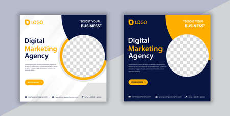 digital marketing social media post, business marketing flyer designのイラスト素材