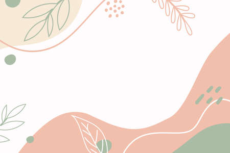 abstract background with leaves and pastel colorのイラスト素材