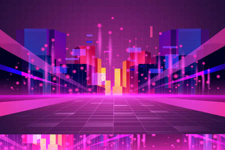 metaverse blue technology background templateの写真素材