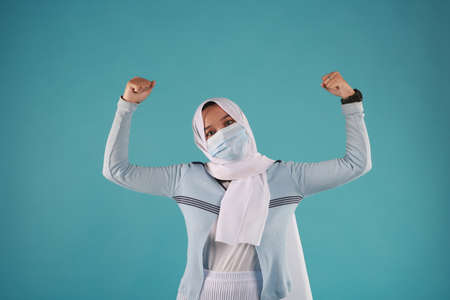 Fashion portrait of young beautiful asian muslim woman with wearing hijab.