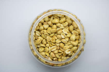 Delicious peanuts isolated white background.