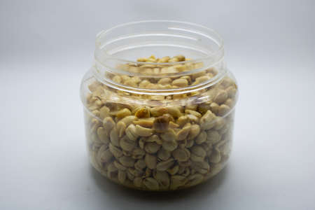 Delicious peanuts isolated white background.