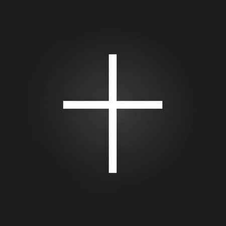 Christian cross icon. White on a black background. Vector illustration.の素材