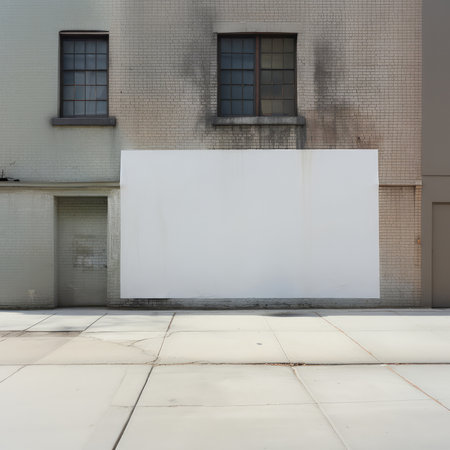 Large blank billboard on a street wall, copy space readyの素材