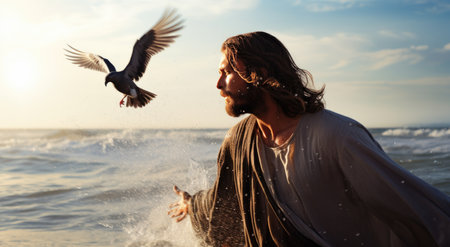 Portrait of Jesus Christ and the Holy Doveの素材