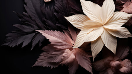 Flower on black background with copy space for designの素材