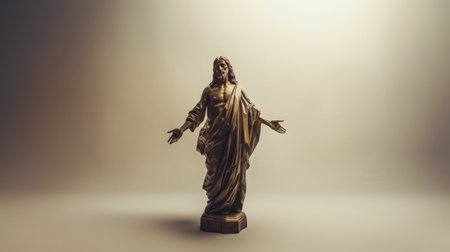Statue of the Jesus Christ on a neutral background. 3d renderingの素材
