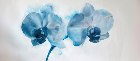 Beautiful blue orchids on a light background. Floral background.の素材