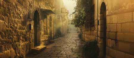 Old street in the old city of Dubrovnik, Croatia.の素材