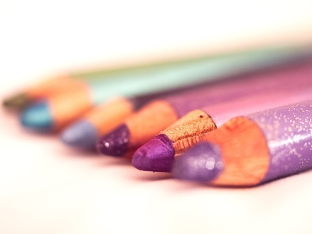 A still-life of some colorful pencilsの写真素材