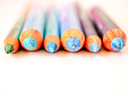 a still-life of some colorful beautiful pencilsの写真素材