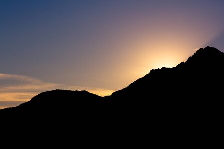 a shot of a sunset on Lake Como, Italyの写真素材