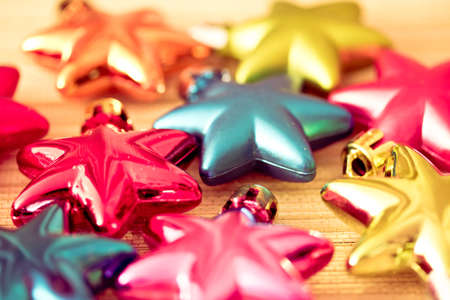 colorful Christmas ornaments, home decoration for winter holidaysの写真素材