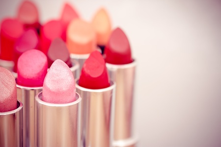 cosmetics: lipsticks shot at shallow depth of fieldの写真素材