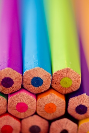 set of colourful pencilsの写真素材