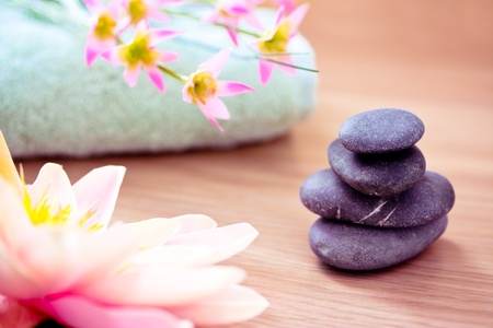 towel and lotion for a daily spa bath imageの写真素材