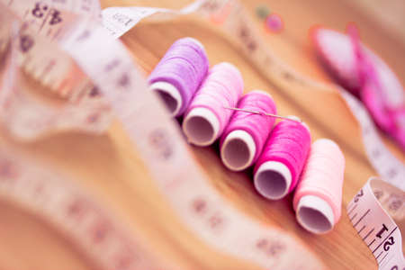 colorful sewing kitの写真素材