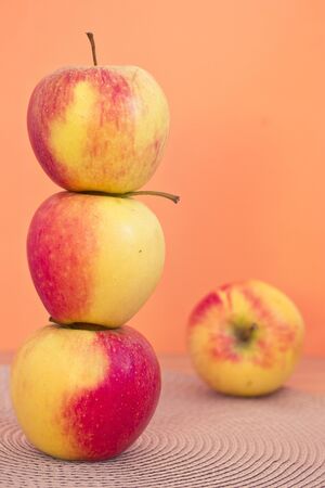 diet and healthy food: apples for fat lossの写真素材