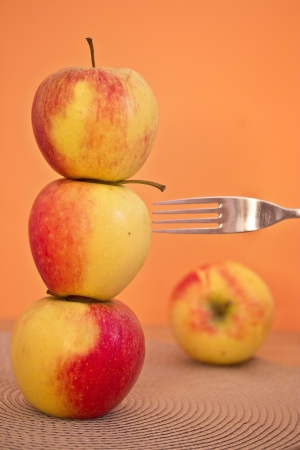 diet and healthy food: apples for fat lossの写真素材
