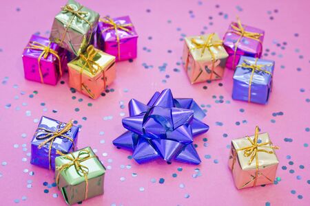 Christmas gift decoration creating a heart shapeの写真素材