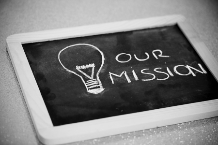 lighbulb and business vision chalk design on blackboardの写真素材