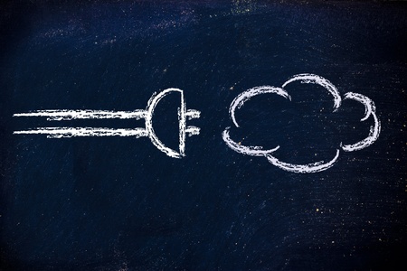 funny chalk design representing cloud computingの写真素材