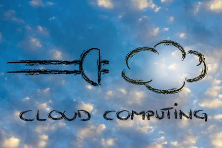funny chalk design representing cloud computingの写真素材