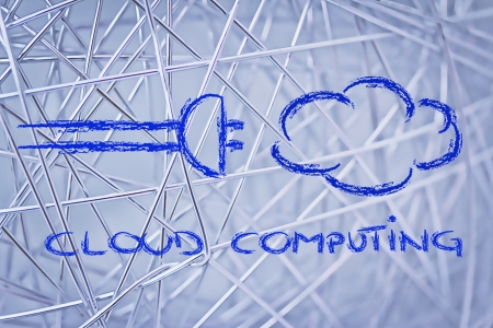conceptual design of internet, cloud computing and connectivityの写真素材