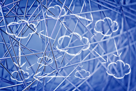 conceptual design of internet, cloud computing and connectivityの写真素材