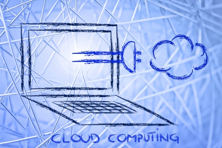 conceptual design of internet, cloud computing and connectivityの写真素材