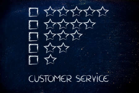 star chart to evaluate a performance, give feedbackの写真素材