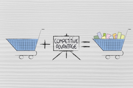 marketing strategy turning empty carts into full onesの写真素材