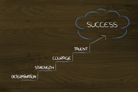 conceptual design representing steps to reach successの写真素材