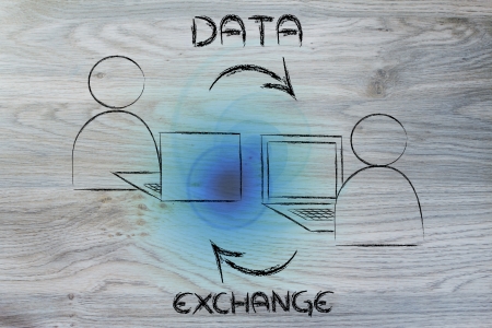 conceptual design of the communication patterns on the webの写真素材