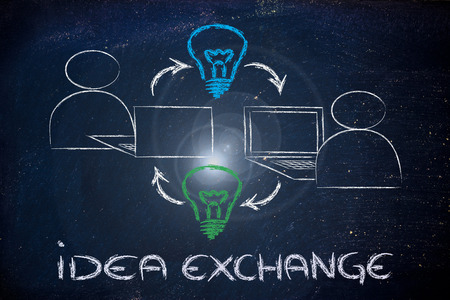 conceptual design of the idea exchange on the webの写真素材