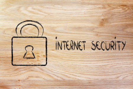 lock on internet security: privacy and personal information on the webの写真素材