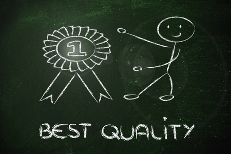 conceptual design about reaching success and best quality awardsの写真素材