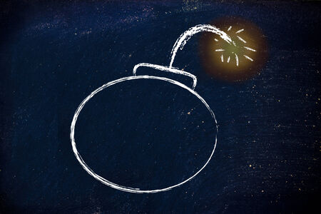 cartoon or comic style bomb explodingの写真素材