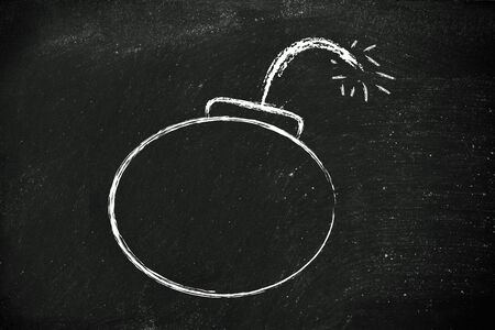 cartoon or comic style bomb explodingの写真素材