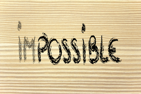 possible vs. impossible, choose your visionの写真素材