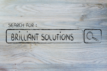 seeking brilliant solutions, design of internet search bar on unusual surfaceの写真素材