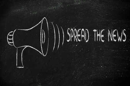 megaphone design, metaphor of sharing and spreading your message の写真素材