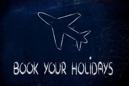 airplane, booking holidays and the travel industry
