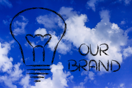 builiding the ideas and identity of a brand, company mission and business valuesの写真素材