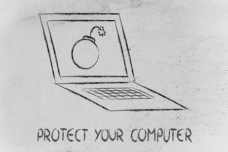 conceptual design about virus and malware threats の写真素材