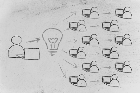 conceptual design of the idea exchange on the webの写真素材